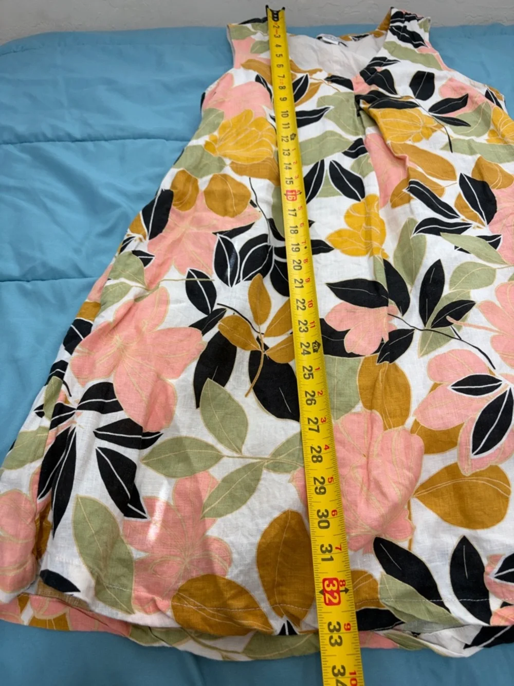 Rachel Zoe Linen Floral V Neck Sleeveless Trapeze Dress Vibrant pockets size S - Picture 14 of 14